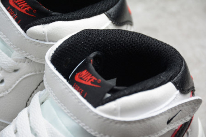 KIDS NIKE AIR FORCE 1 MID 07 WHITE BLACK RED 314197-101